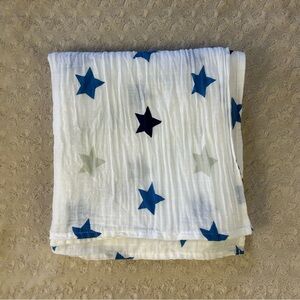 Cloud Island Blue White Gray Star Baby Swaddle Blanket Muslin Cotton Target 2018